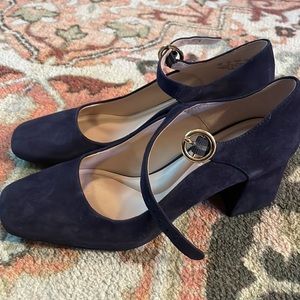 Suede Navy Blue High Heels